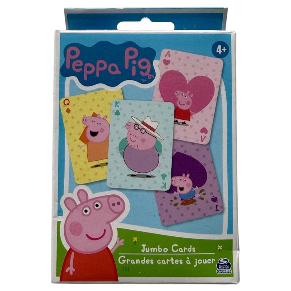 Peppa Pig Hasbro X Spin Master Games Jumbo 4.75"x3.5" Playing Cards 54 Cards